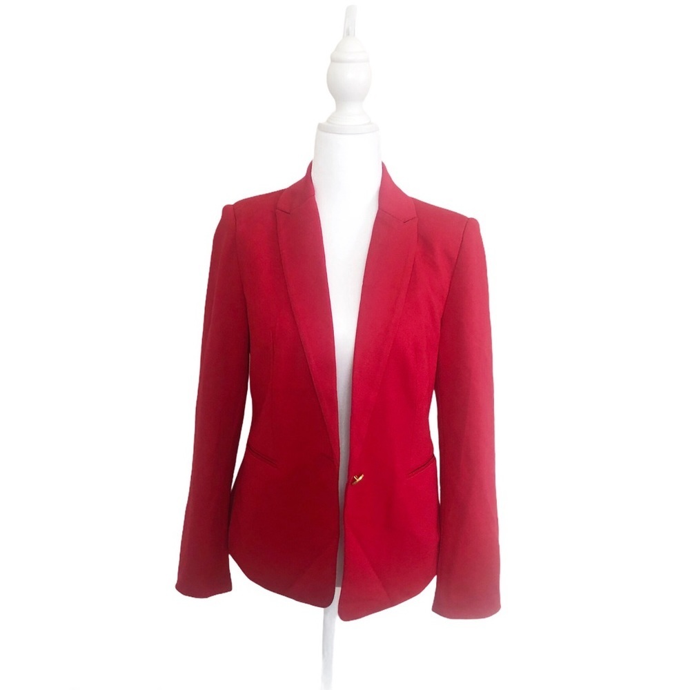 Philosophy Red Single Button Blazer